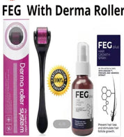 Pack of 2 FEG Hair Growth Spray Plus Derma Roller, Suitable For Both Men and Women.